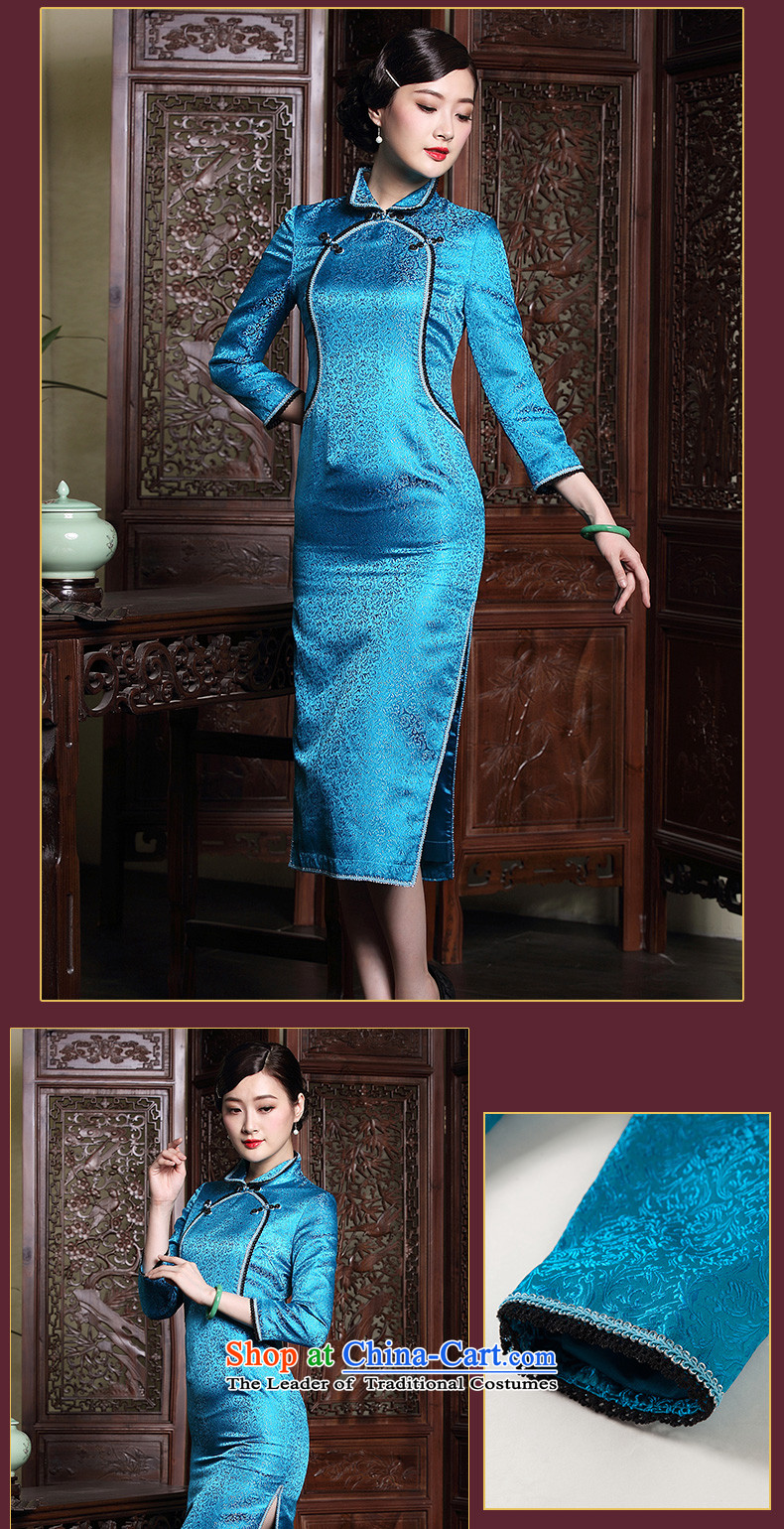 Seal of new autumn 2015 lapel improved qipao retro elegant long ethnic dress dresses Blue M pre-sale 20 days pictures, prices, brand platters! The elections are supplied in the national character of distribution, so action, buy now enjoy more preferential! As soon as possible.