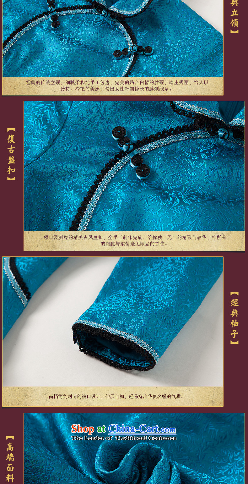 Seal of new autumn 2015 lapel improved qipao retro elegant long ethnic dress dresses Blue M pre-sale 20 days pictures, prices, brand platters! The elections are supplied in the national character of distribution, so action, buy now enjoy more preferential! As soon as possible.