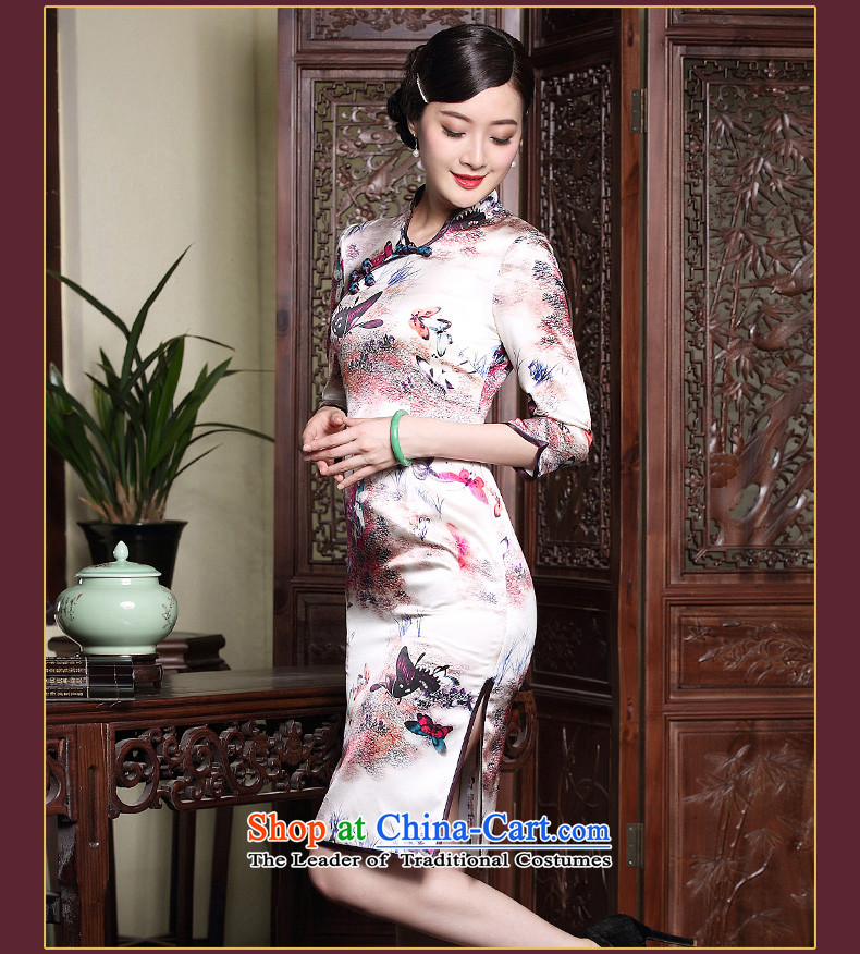 The fall of the new seal heavyweight Silk Cheongsam retro elegant improved open seven short-sleeved cheongsam dress photo color pictures, prices, XXXL brand platters! The elections are supplied in the national character of distribution, so action, buy now enjoy more preferential! As soon as possible.