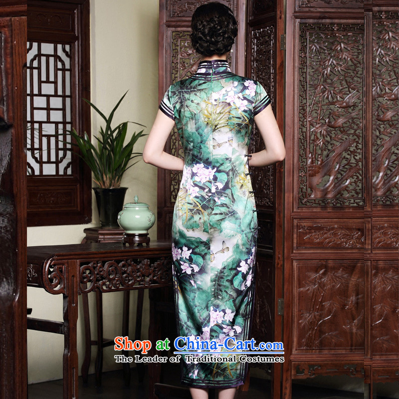 The fall of the new seal heavyweight Silk Cheongsam elegance in long retro herbs extract Ms. stamp skirt Suit M pre-sale for fifteen days, seal decreased by , , , shopping on the Internet