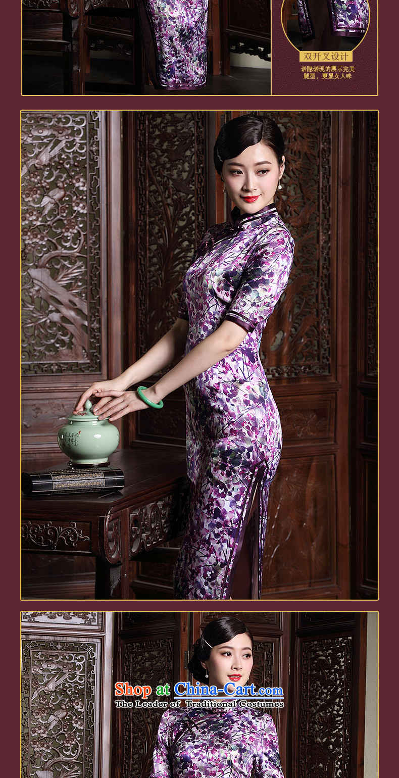 Seal of new Fall 2015 long silk cheongsam dress double insets Ms. retro in style qipao skirt picture color sleeves XXXL picture, prices, brand platters! The elections are supplied in the national character of distribution, so action, buy now enjoy more preferential! As soon as possible.
