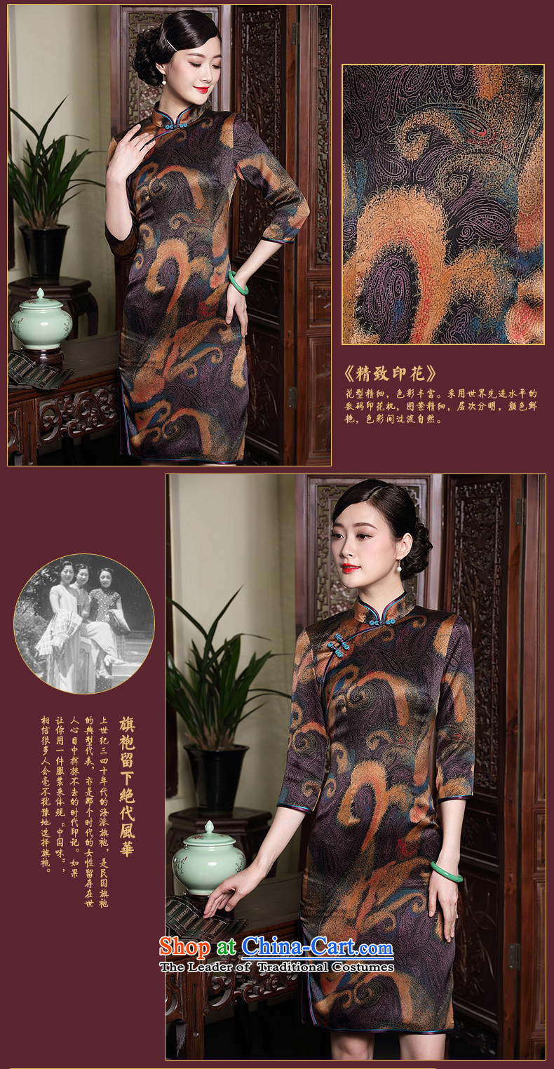 The fall of the new seal retro Silk Cheongsam cloud of incense yarn improved seven short-sleeved) Ms. Mama dresses map color M 15 days pre-sale prices, pictures, brand platters! The elections are supplied in the national character of distribution, so action, buy now enjoy more preferential! As soon as possible.