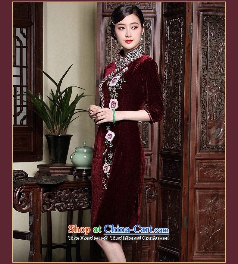 The seal of the autumn and winter 2015 new heavy industry staples pearl improved scouring pads qipao short-sleeved wedding dresses mother dresses red XXXL picture, prices, brand platters! The elections are supplied in the national character of distribution, so action, buy now enjoy more preferential! As soon as possible.