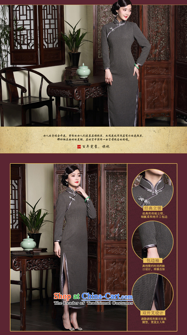 The seal of the autumn and winter 2015 new improved long qipao retro elegant Ms. long-sleeved gown facade dress gray daily L picture, prices, brand platters! The elections are supplied in the national character of distribution, so action, buy now enjoy more preferential! As soon as possible.