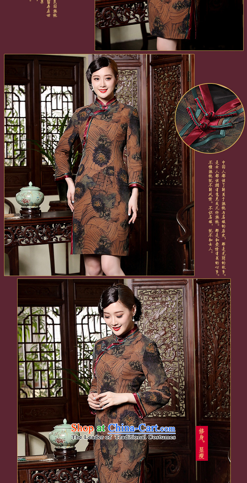 The seal of the autumn and winter 2015 improved clip cotton Silk Cheongsam female retro-improved cloud yarn elegant Chinese dresses brown XL Photo, prices, brand platters! The elections are supplied in the national character of distribution, so action, buy now enjoy more preferential! As soon as possible.