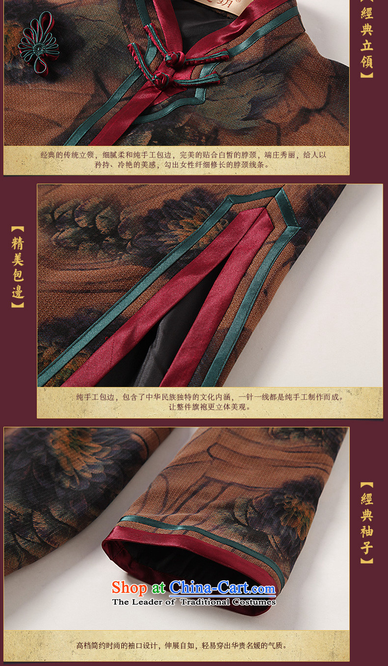 The seal of the autumn and winter 2015 improved clip cotton Silk Cheongsam female retro-improved cloud yarn elegant Chinese dresses brown XL Photo, prices, brand platters! The elections are supplied in the national character of distribution, so action, buy now enjoy more preferential! As soon as possible.