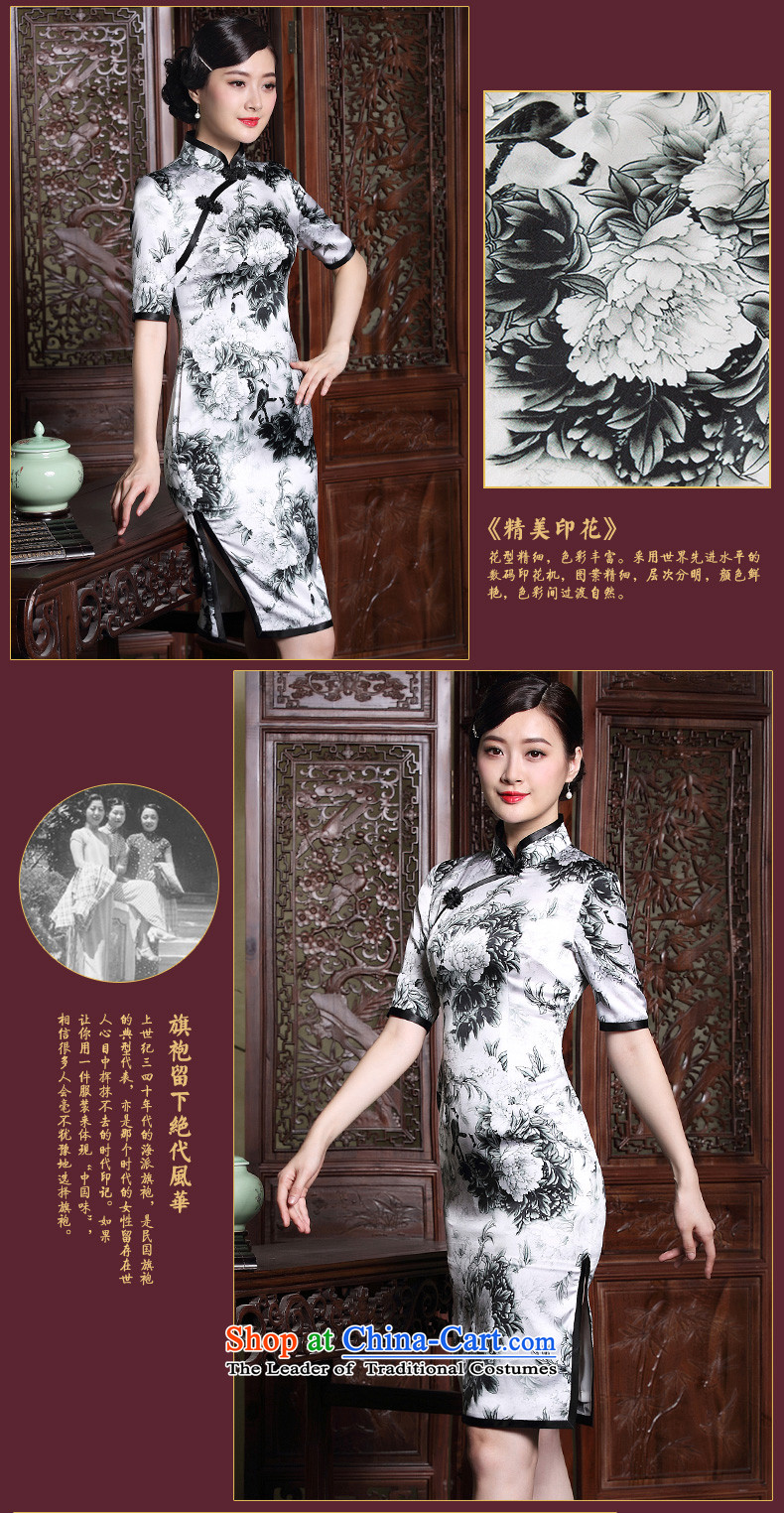 Seal of new autumn 2015 heavyweight Silk Cheongsam retro in cuff ink stamp improved retro dresses picture color M brand, prices, picture platters! The elections are supplied in the national character of distribution, so action, buy now enjoy more preferential! As soon as possible.