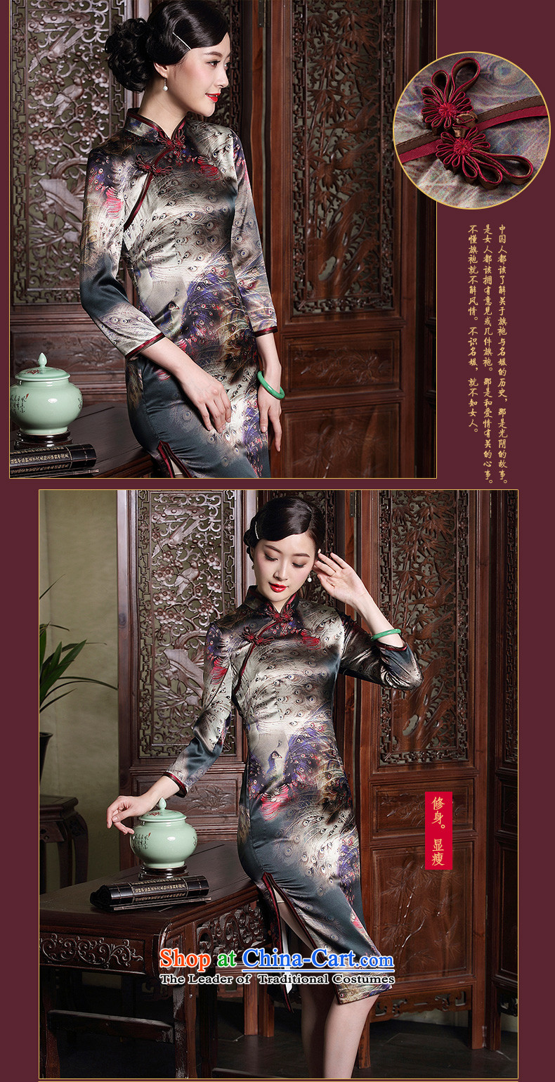 The fall of the new seal heavyweight Silk Cheongsam retro high end of the long-sleeved elegant sauna silk dress female figure color L picture, prices, brand platters! The elections are supplied in the national character of distribution, so action, buy now enjoy more preferential! As soon as possible.
