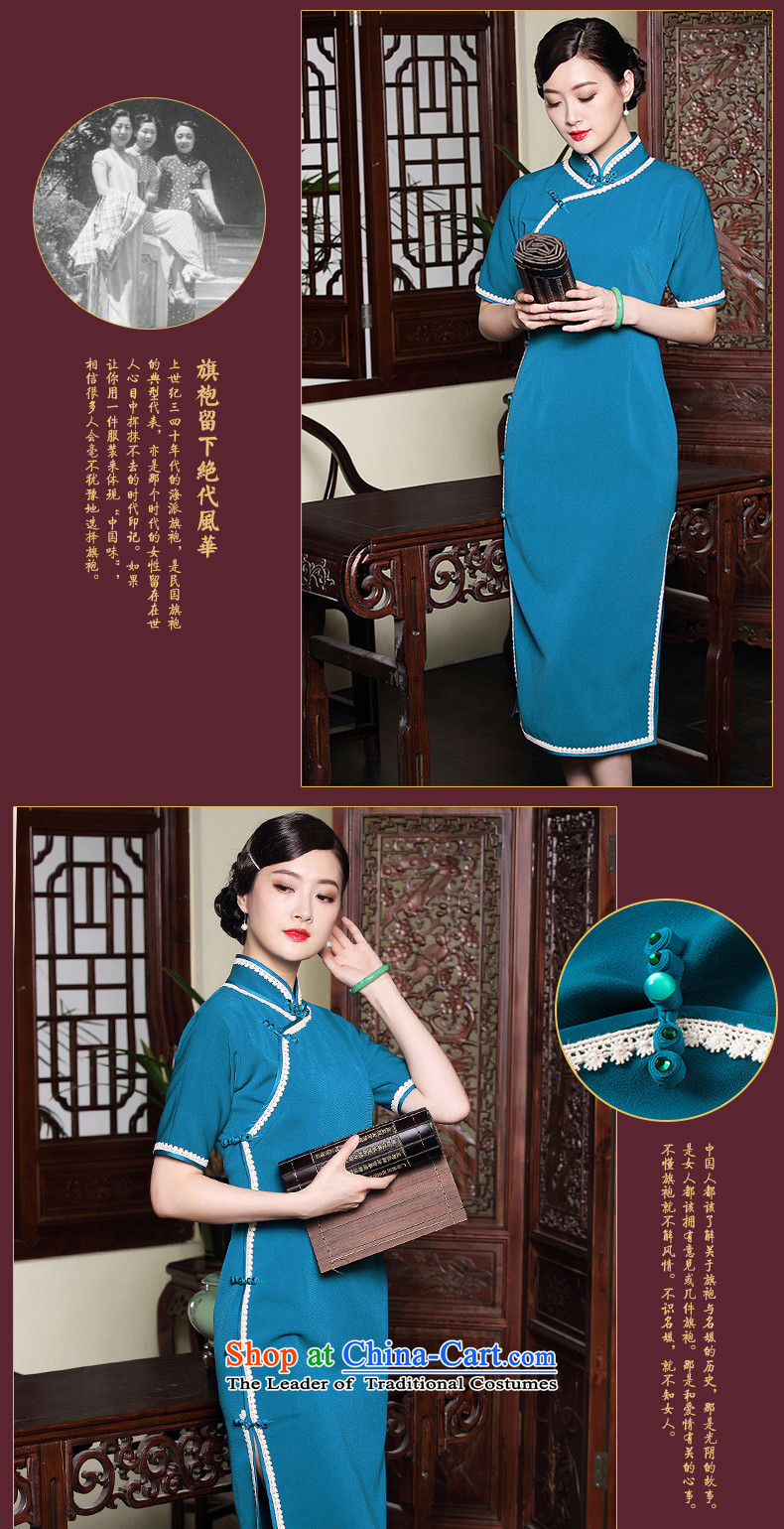The seal of the autumn and winter 2015 new improvement in high-The forklift truck in elegant qipao retro Ms. cuff dresses blue L picture, prices, brand platters! The elections are supplied in the national character of distribution, so action, buy now enjoy more preferential! As soon as possible.