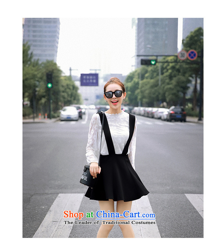 Ms Rebecca Pun stylish shops 2015 Autumn new stylish european station Korean large strap skirt dresses with lace shirt two kits White XL Photo, prices, brand platters! The elections are supplied in the national character of distribution, so action, buy now enjoy more preferential! As soon as possible.