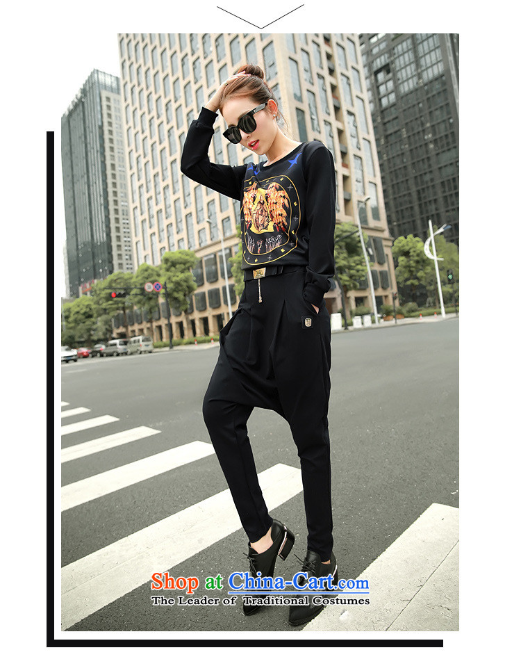 Ms Rebecca Pun stylish shops 2015 autumn and winter Korean female New Low round-neck collar long-sleeved T-shirt, forming the stamp sweater Black XL Photo, prices, brand platters! The elections are supplied in the national character of distribution, so action, buy now enjoy more preferential! As soon as possible.