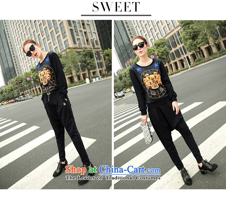 Ms Rebecca Pun stylish shops 2015 autumn and winter Korean female New Low round-neck collar long-sleeved T-shirt, forming the stamp sweater Black XL Photo, prices, brand platters! The elections are supplied in the national character of distribution, so action, buy now enjoy more preferential! As soon as possible.