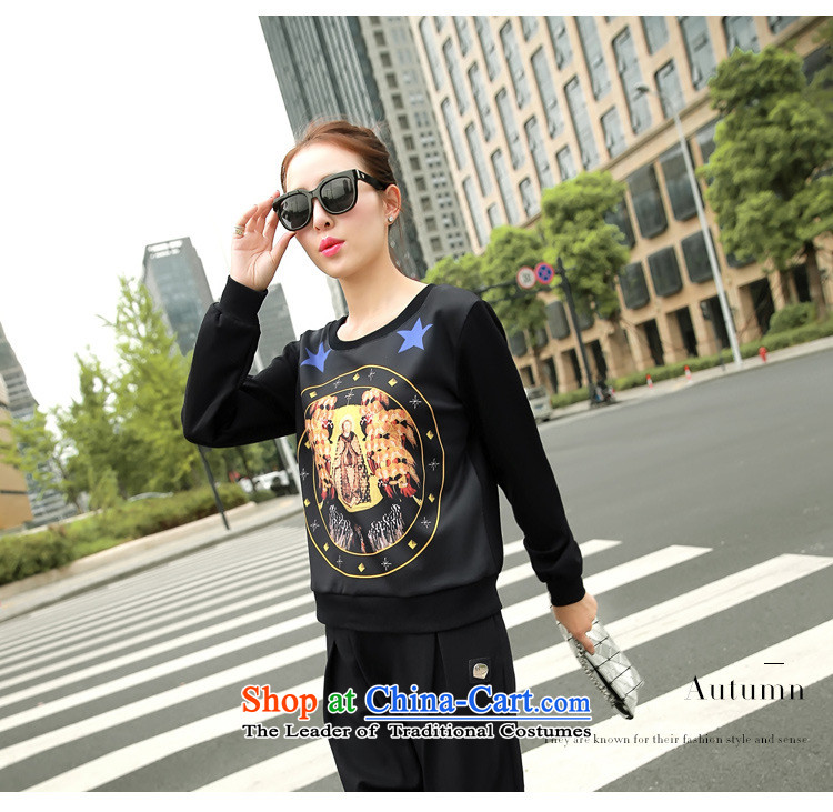 Ya-ting shop 2015 autumn and winter Korean female New Low round-neck collar long-sleeved T-shirt, forming the stamp sweater black L picture, prices, brand platters! The elections are supplied in the national character of distribution, so action, buy now enjoy more preferential! As soon as possible.