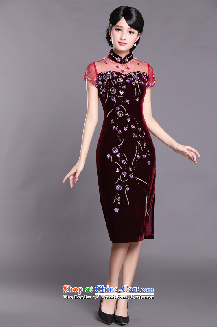 Joe was aristocratic Kim Choo skirt gathering scouring pads cheongsam dress in long SRDZ007 purple short-sleeved S picture, prices, brand platters! The elections are supplied in the national character of distribution, so action, buy now enjoy more preferential! As soon as possible.