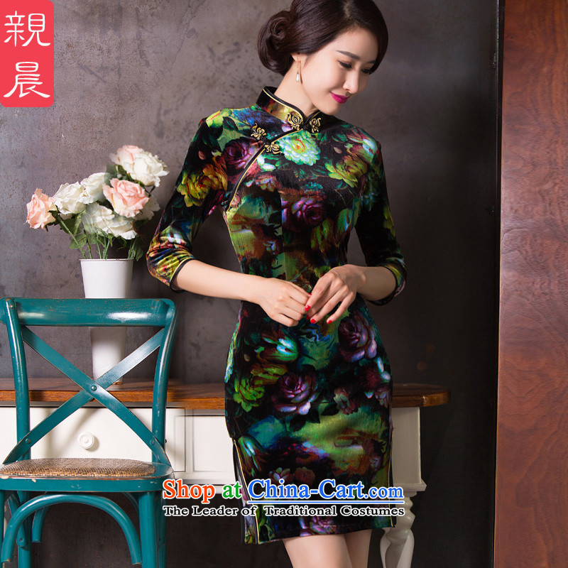 The wedding-dress wedding autumn 2015 New Sau San Kim scouring pads cheongsam dress in mother older dresses, color , L, pro-am pictures , , , shopping on the Internet