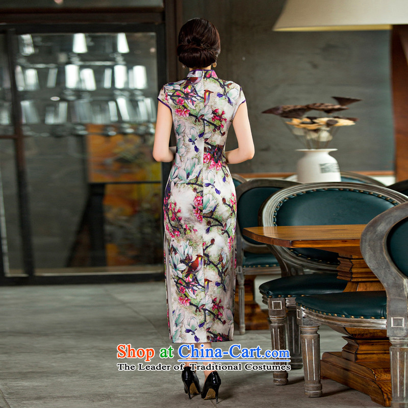 The Syrian Arab Republic  2015 Autumn time new larger cheongsam long improved graphics thin, short-sleeved Sau San long cheongsam dress dress photo color S time Syrian shopping on the Internet has been pressed.