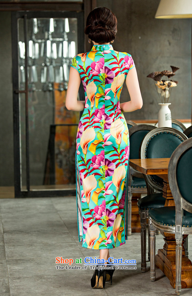 Time the  new improved 2015 Syria cheongsam dress the hoofs of Lin short-sleeved long cheongsam dress qipao pictures arena banquet color pictures, prices, XL brand platters! The elections are supplied in the national character of distribution, so action, buy now enjoy more preferential! As soon as possible.