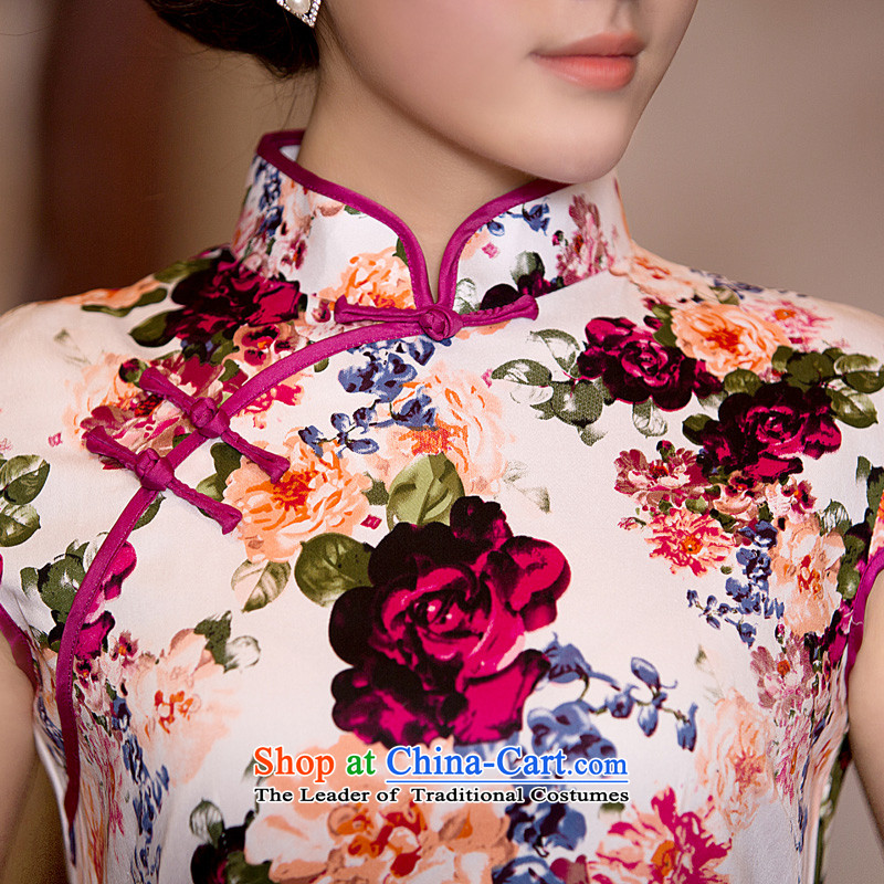 Time for the new, Syria autumn cheongsam dress lady saika Stylish retro-day short improvement of Qipao Female dress photo color S time Syrian shopping on the Internet has been pressed.