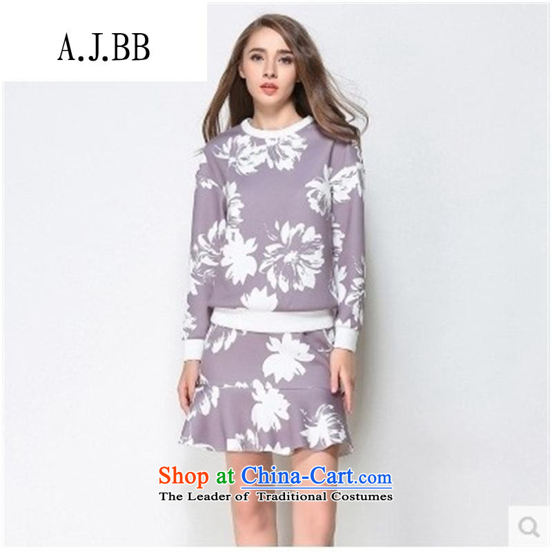 Secretary for Economic women in Europe *2015 shops new stamp long-sleeved jacket + billowy flounces package and short skirts map color L,A.J.BB,,, shopping on the Internet