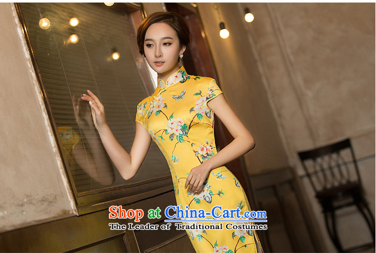 Time the  new 2015 Syria wedding dress bride bows services under the auspices of qipao performances show division scanner welcome qipao autumn Yellow XL Photo, prices, brand platters! The elections are supplied in the national character of distribution, so action, buy now enjoy more preferential! As soon as possible.