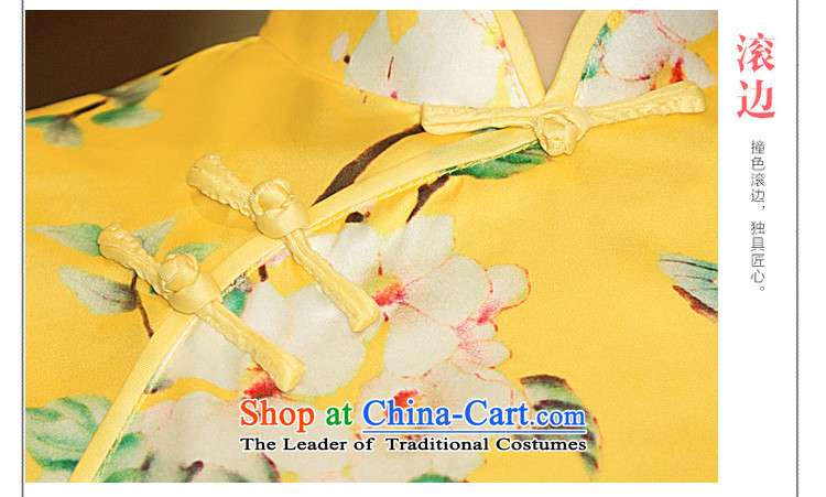 Time the  new 2015 Syria wedding dress bride bows services under the auspices of qipao performances show division scanner welcome qipao autumn Yellow XL Photo, prices, brand platters! The elections are supplied in the national character of distribution, so action, buy now enjoy more preferential! As soon as possible.