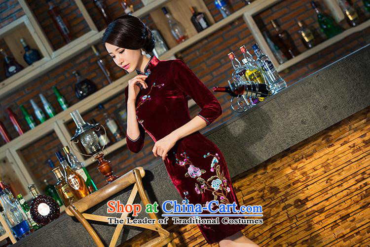 Dan divas * true velvet embroidery cheongsam middle-aged moms wedding dress daily with improved retro in style qipao black M pictures cuff, prices, brand platters! The elections are supplied in the national character of distribution, so action, buy now enjoy more preferential! As soon as possible.