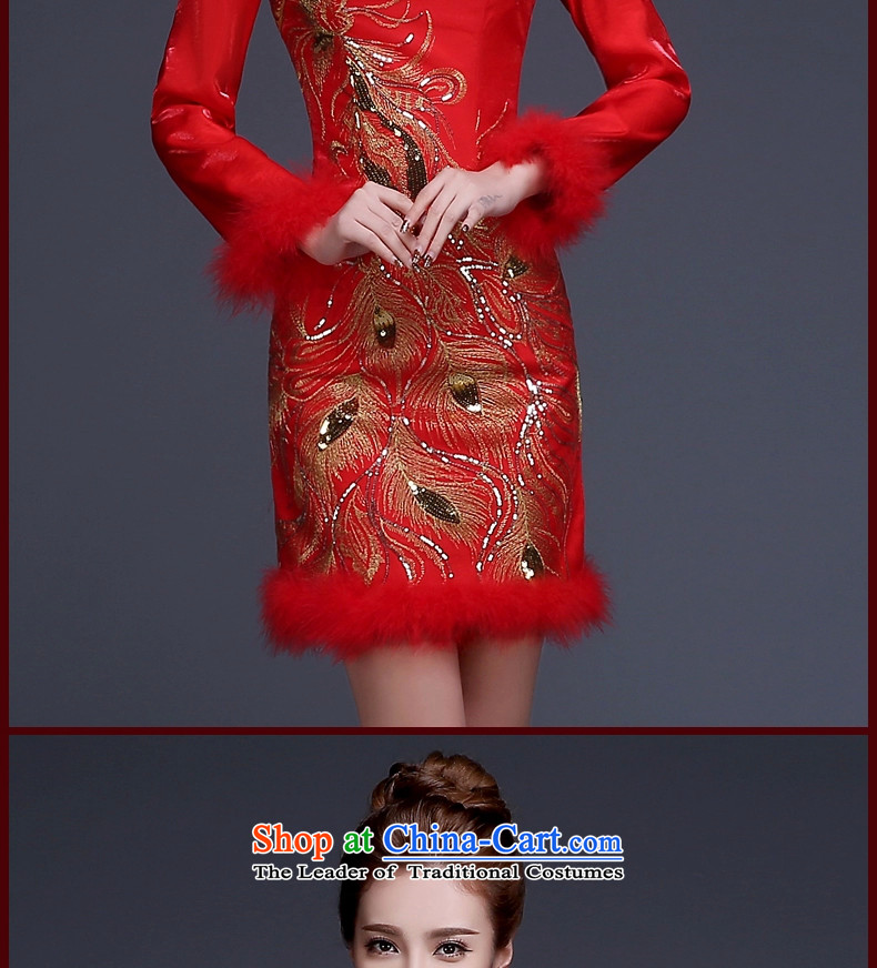 The following new paragraph on 2015 winter red bride Wedding Dress Short thin, Sau San graphics plus lint-free package services B, bows qipao thick) L picture, prices, brand platters! The elections are supplied in the national character of distribution, so action, buy now enjoy more preferential! As soon as possible.