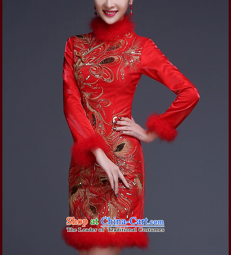 The following new paragraph on 2015 winter red bride Wedding Dress Short thin, Sau San graphics plus lint-free package services B, bows qipao thick) L picture, prices, brand platters! The elections are supplied in the national character of distribution, so action, buy now enjoy more preferential! As soon as possible.