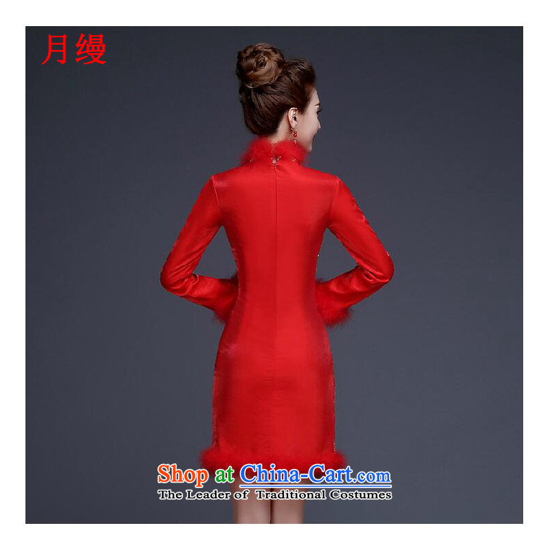 The following new paragraph on 2015 winter red bride Wedding Dress Short thin, Sau San graphics plus lint-free package services B, bows QIPAO) , L, on risk-thick , , , shopping on the Internet