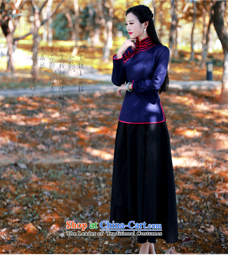 After a day of Tang Dynasty Winter 2015 wind, solid color and improved service Chinese wool tops vocational trainees vocational trainees qipao long-sleeved blue L picture, prices, brand platters! The elections are supplied in the national character of distribution, so action, buy now enjoy more preferential! As soon as possible.