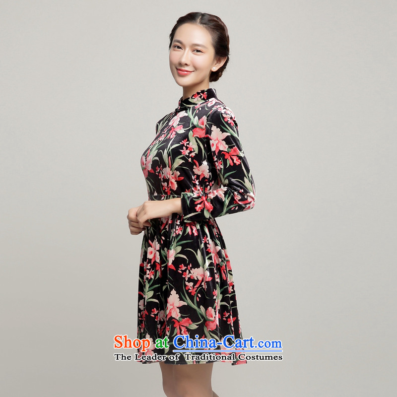 Load the autumn Fung migratory 7475 skirt daily•New Qipao) scouring pads cheongsam dress DQ15222 long-sleeved suit , L, Bong-migratory 7475 , , , shopping on the Internet