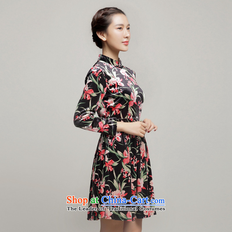 Load the autumn Fung migratory 7475 skirt daily•New Qipao) scouring pads cheongsam dress DQ15222 long-sleeved suit , L, Bong-migratory 7475 , , , shopping on the Internet