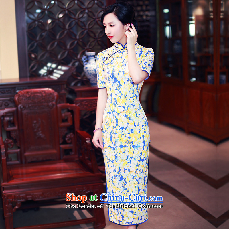 After a 2015 improved graphics wind Stylish slim, qipao dresses cheongsam dress autumn day-to-replace 5417 5417 XL, after a wind.... suit shopping on the Internet