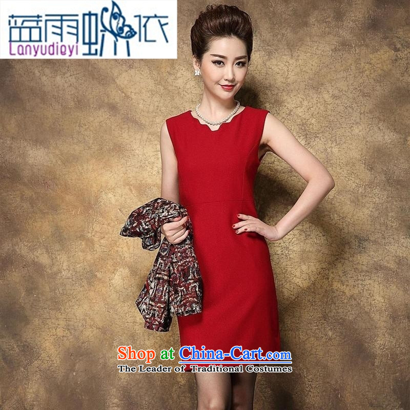 September women in autumn and winter 2015 store older stylish wedding wedding MOM pack flower Yi Red Dress?170 92A