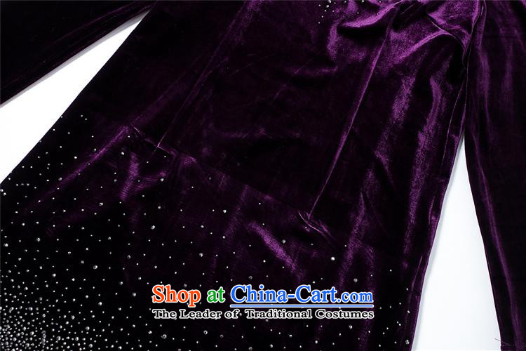 September Girl Store autumn and winter mother dresses of the middle-aged iron drill Sau San Kim velvet in older women's large skirts pictures, prices of purple XXXL platters, brand! The elections are supplied in the national character of distribution, so action, buy now enjoy more preferential! As soon as possible.