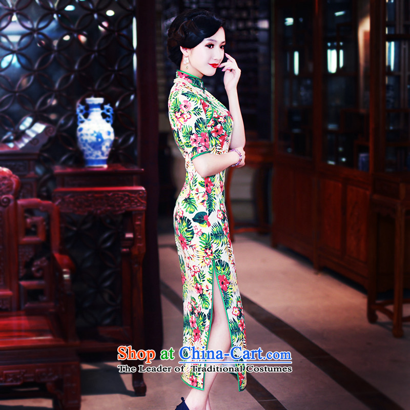 After the fall of 2015, the Wind new long high in the forklift truck cuff sexy qipao retro improved long cheongsam dress suit XXL, 5415 5415 after wind shopping on the Internet has been pressed.