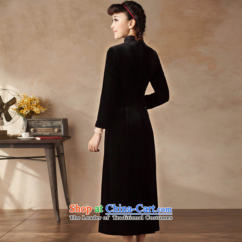 A Pinwheel Without Wind book Road, IL 2015 Autumn New Product retro lace nails pearl improved long long-sleeved velvet elegant black S, Yat Lady , , , shopping on the Internet