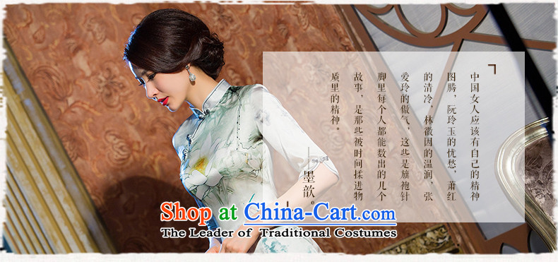 The white lotus retro 歆 heavyweight Silk Cheongsam autumn new) cuff herbs extract qipao cheongsam dress improved dresses, White XL pictures, HY670 price, brand platters! The elections are supplied in the national character of distribution, so action, buy now enjoy more preferential! As soon as possible.