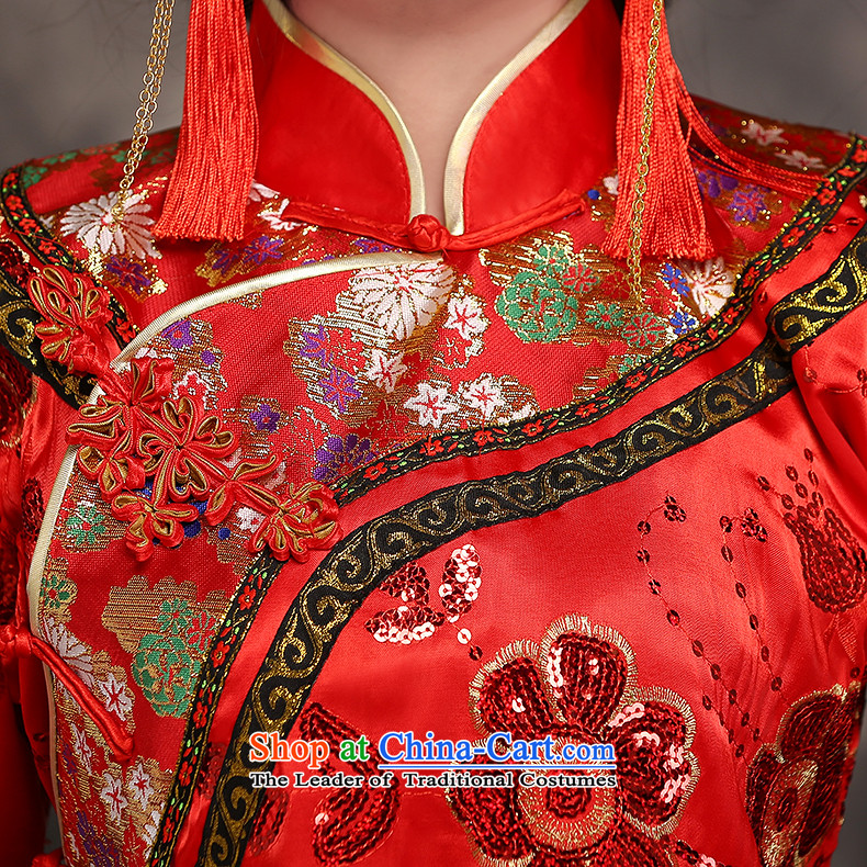 Sau Wo service on risk bridal dresses costume wedding dresses need collar Chinese style wedding gown bows services marriage qipao Tang red lapel XL Photo, prices, brand platters! The elections are supplied in the national character of distribution, so action, buy now enjoy more preferential! As soon as possible.