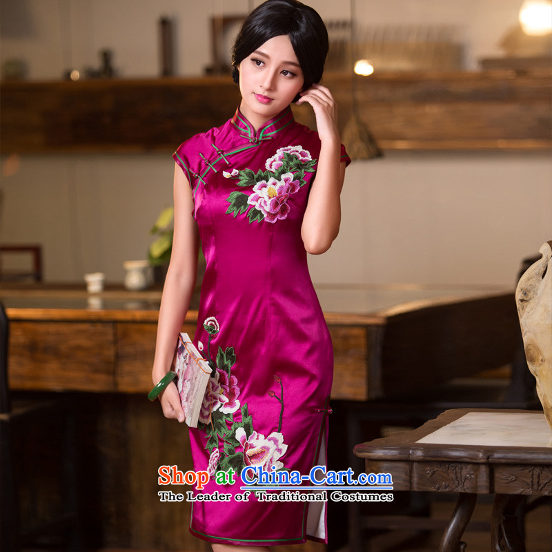 China Ethnic classic silk embroidery cheongsam autumn herbs extract, dresses retro improved stylish Chinese Dress Suit XL, China Ethnic Sau San (HUAZUJINGDIAN Classic) , , , shopping on the Internet