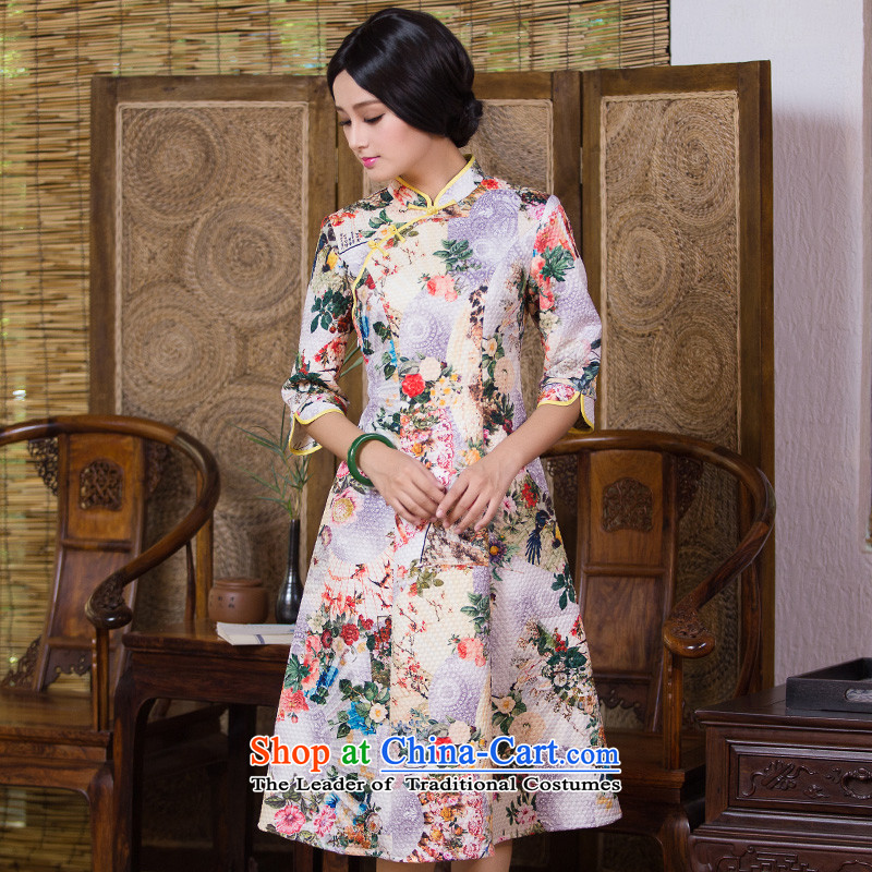 China-style, improved daily Classic Sleeve cheongsam dress female autumn and winter in Chinese Antique qipao decorated skirt suits , L, China Ethnic Classic (HUAZUJINGDIAN) , , , shopping on the Internet