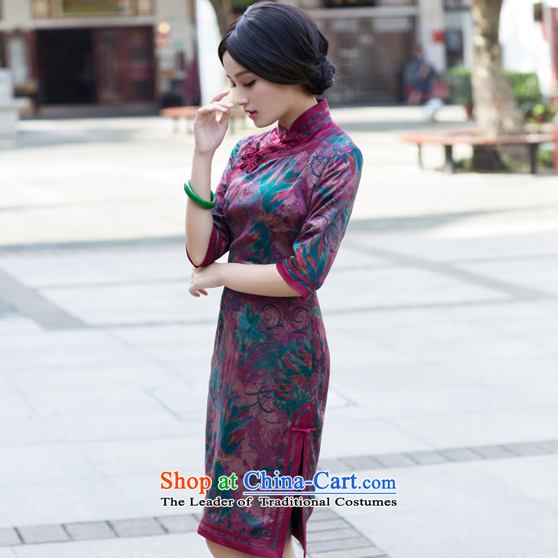 Chinese New Year 2015 classic-long-sleeved silk incense cloud yarn cheongsam dress autumn) Improved stylish Sau San abounds winter XXL, ethnic Chinese Classic (HUAZUJINGDIAN) , , , shopping on the Internet