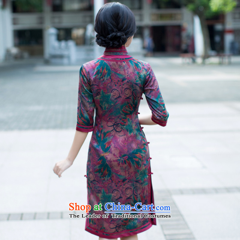 Chinese New Year 2015 classic-long-sleeved silk incense cloud yarn cheongsam dress autumn) Improved stylish Sau San abounds winter XXL, ethnic Chinese Classic (HUAZUJINGDIAN) , , , shopping on the Internet