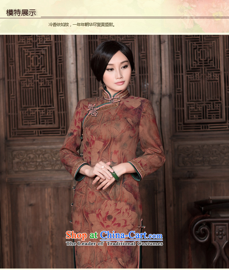 Chinese New Year 2015 classic ethnic Silk Cheongsam long sleeves cloud of incense autumn, dresses classical Chinese Dress Suit L pictures, Ms. Price, brand platters! The elections are supplied in the national character of distribution, so action, buy now enjoy more preferential! As soon as possible.