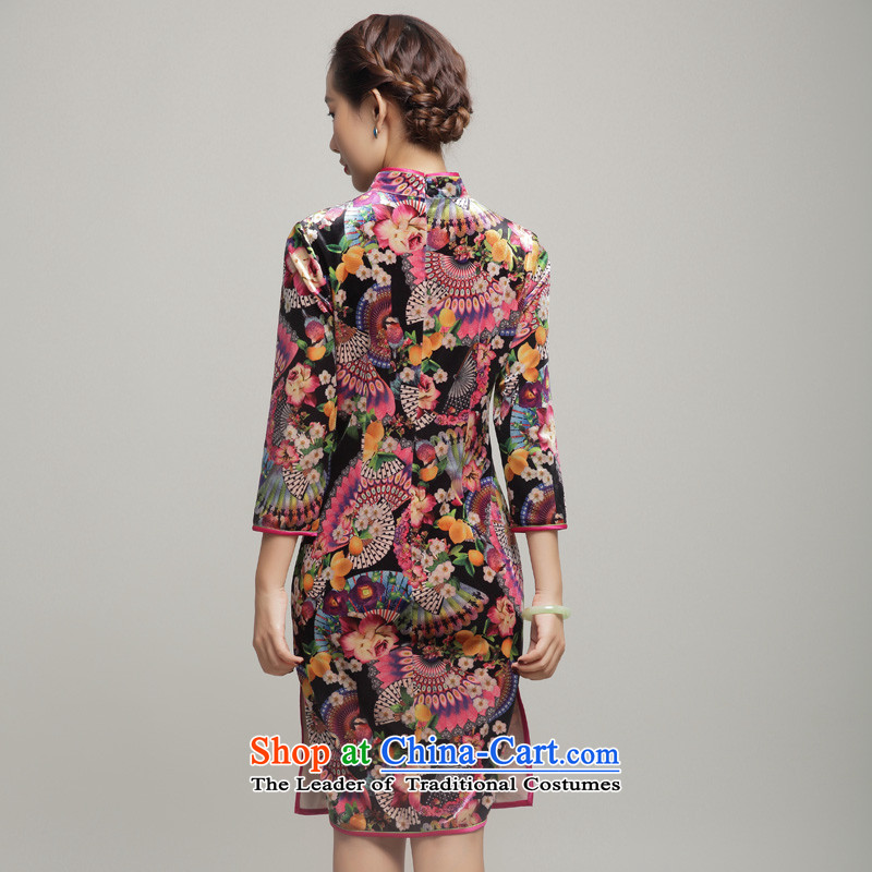 Load the autumn Fung migratory 7475 new plush robes sit back and relax in one of the Banquet cheongsam dress skirt DQ15224 velvet Suit M Fung migratory 7475 , , , shopping on the Internet