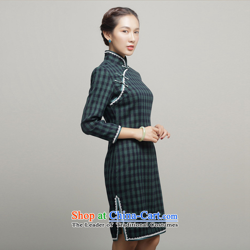 Load the autumn Fung migratory 7475 new cheongsam dress daily fashion long-sleeved lace qipao DQ15226 latticed republic of korea red XXL, Bong-migratory 7475 , , , shopping on the Internet