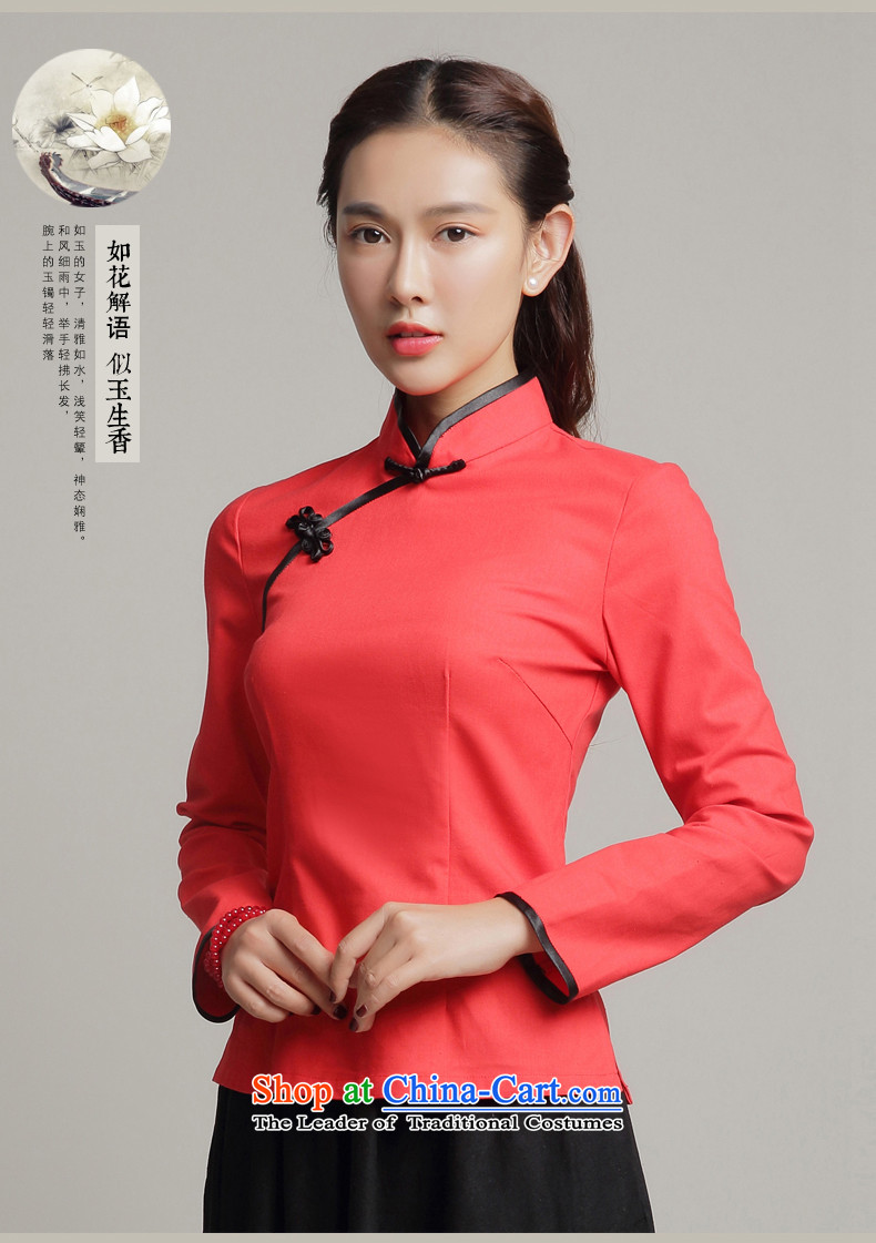 2015 Autumn 7475 migratory Bong-load new cotton linen long-sleeved T-shirt qipao retro Sau San Tong blouses DQ15234 White M picture, prices, brand platters! The elections are supplied in the national character of distribution, so action, buy now enjoy more preferential! As soon as possible.