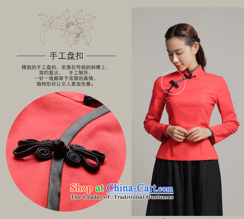 2015 Autumn 7475 migratory Bong-load new cotton linen long-sleeved T-shirt qipao retro Sau San Tong blouses DQ15234 White M picture, prices, brand platters! The elections are supplied in the national character of distribution, so action, buy now enjoy more preferential! As soon as possible.