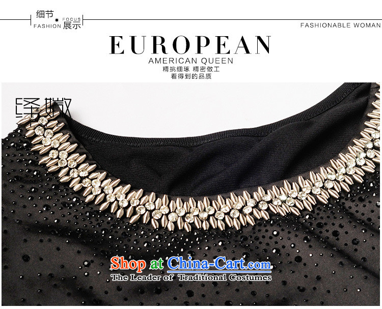 The European station 2015 Autumn Hami blouses girl who decorated round-neck collar long-sleeved shirt, forming the pearl of the nails black T-shirt XXL picture, prices, brand platters! The elections are supplied in the national character of distribution, so action, buy now enjoy more preferential! As soon as possible.