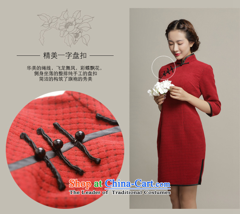 Bong-dwelling for autumn and winter 7475 gross qipao? The New 2015 gross in long-sleeved retro grid? cheongsam dress DQ15236 RED XL Photo, prices, brand platters! The elections are supplied in the national character of distribution, so action, buy now enjoy more preferential! As soon as possible.
